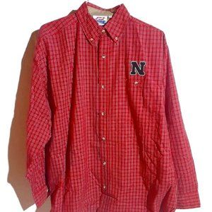 Nebraska Huskers Button up Long Sleeve Red Med NEW